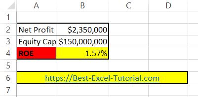 Excel ROE calculate