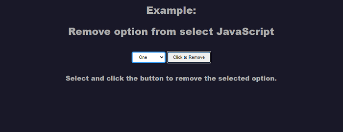 Javascript Remove Item From Select List