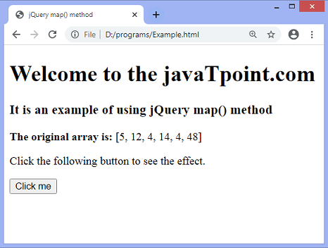 jQuery map() function  Online Tutorials Library List  Tutoraspire.com