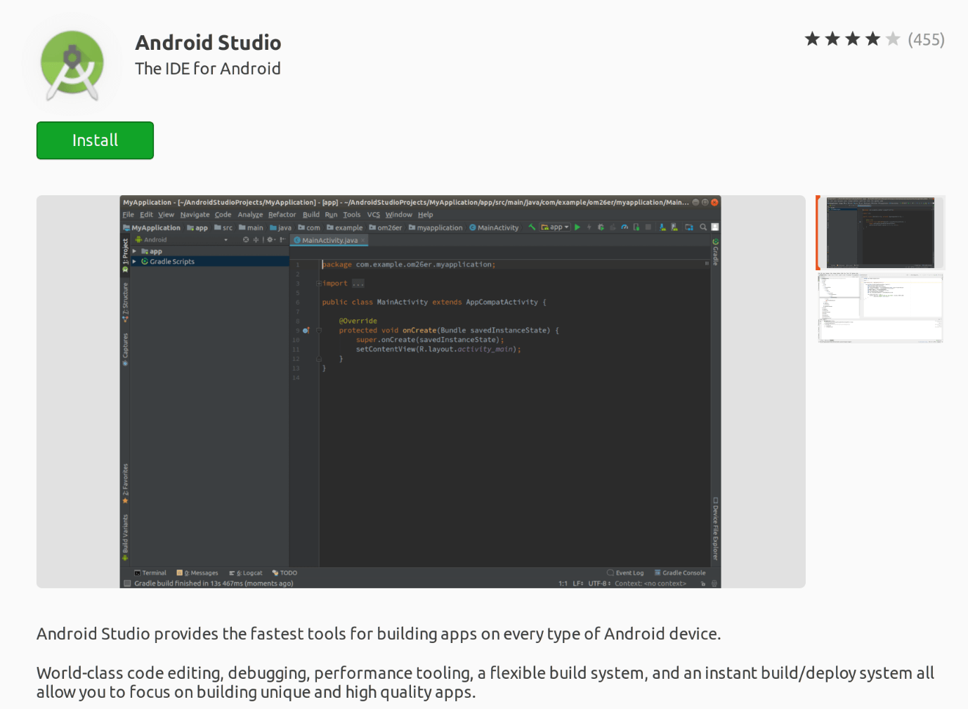 Android Studio Ubuntu