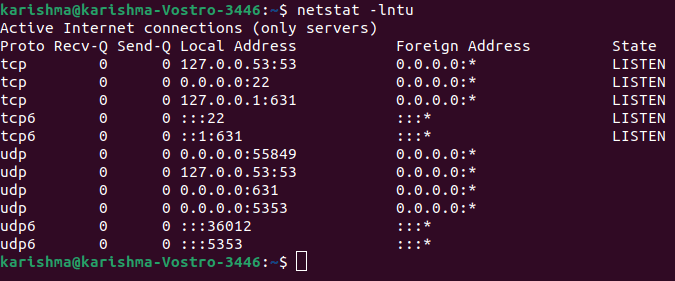 view linux port assignments