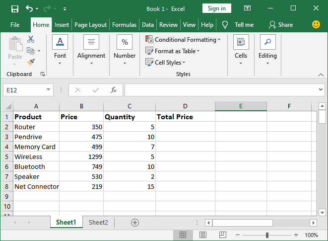 How To Use Ms Excel Online Tutorials Library List