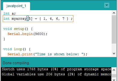 invalid array assignment arduino