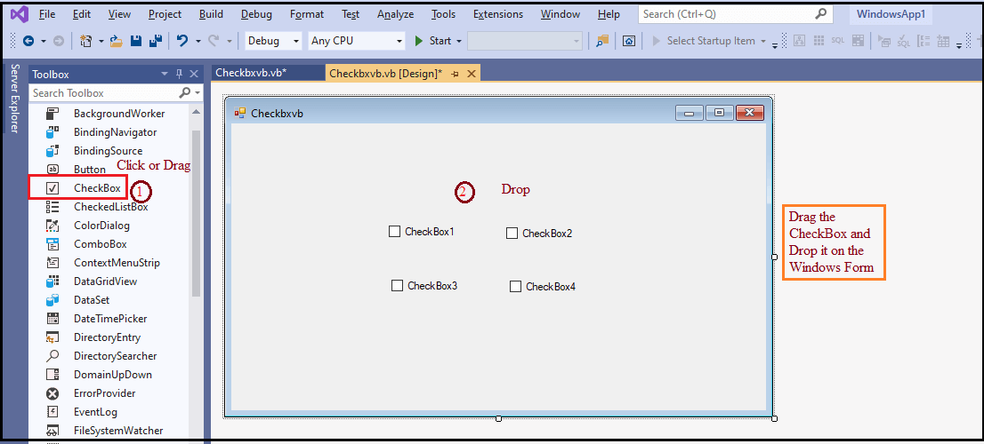 Vb Net Checkbox Control Online Tutorials Library List