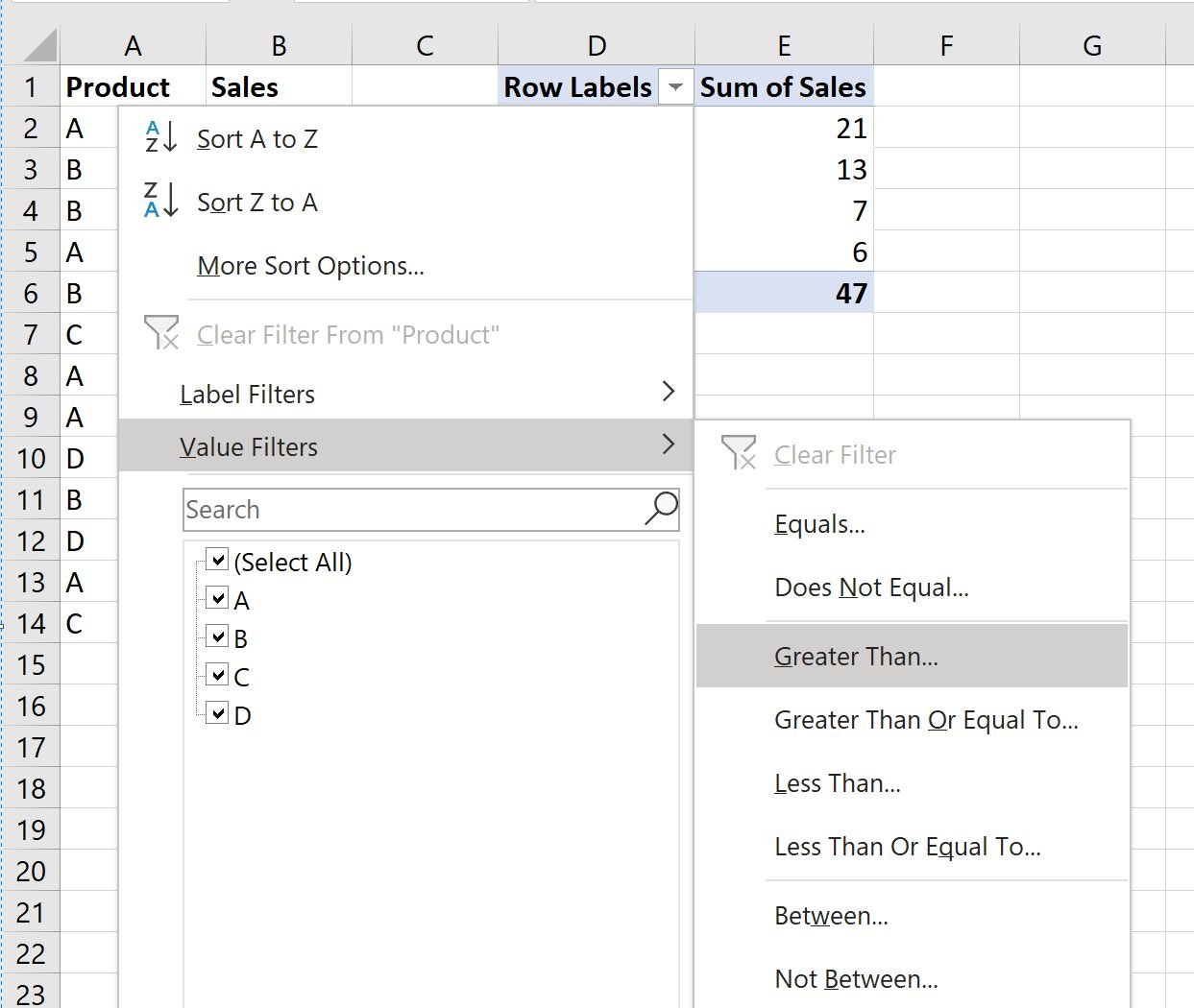 How To Filter Data In Pivot Table