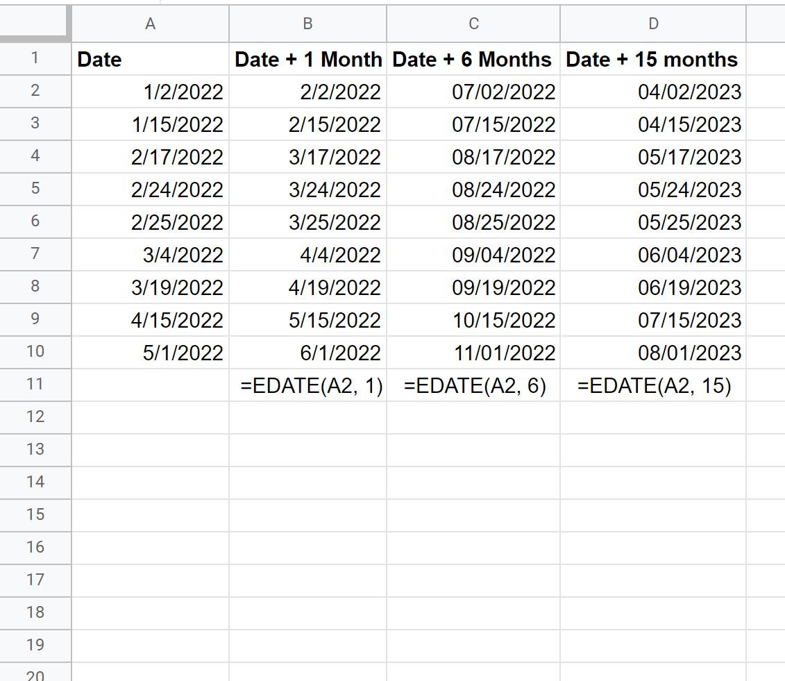 add-months-to-date-in-excel-using-edate-function-with-example