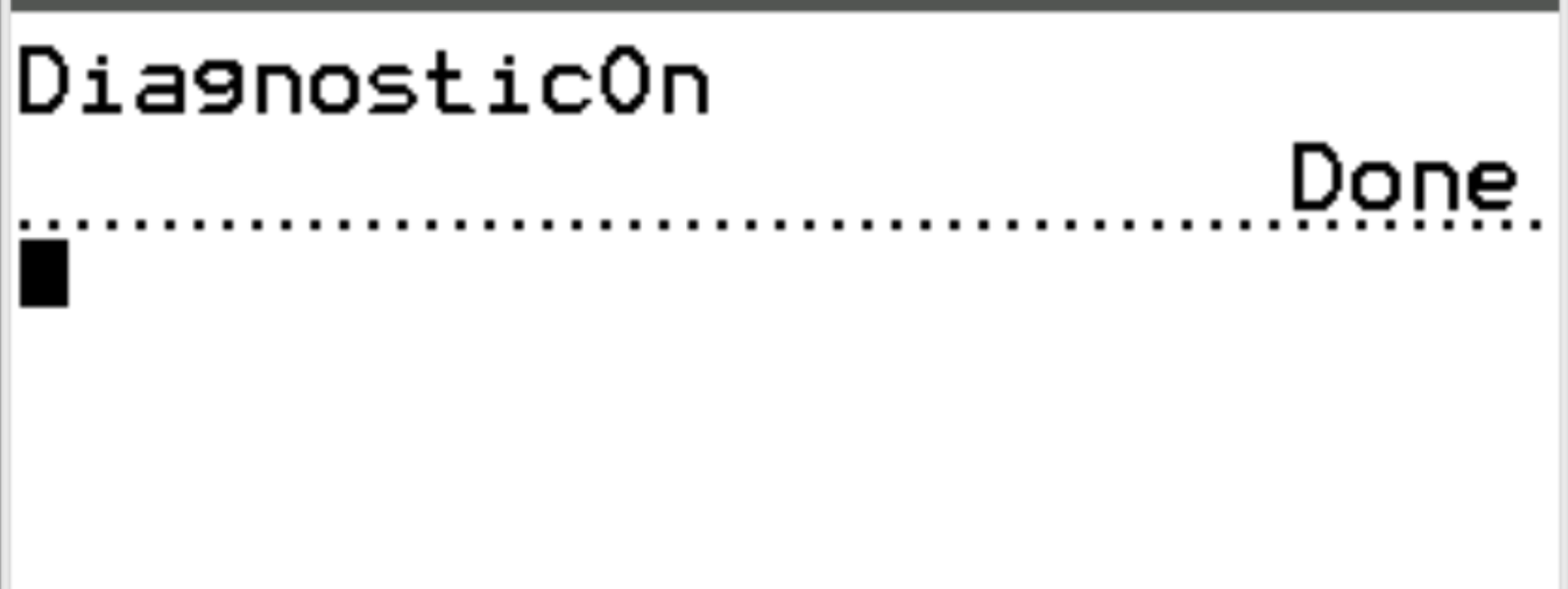 Diagnostics on TI-84 calculator