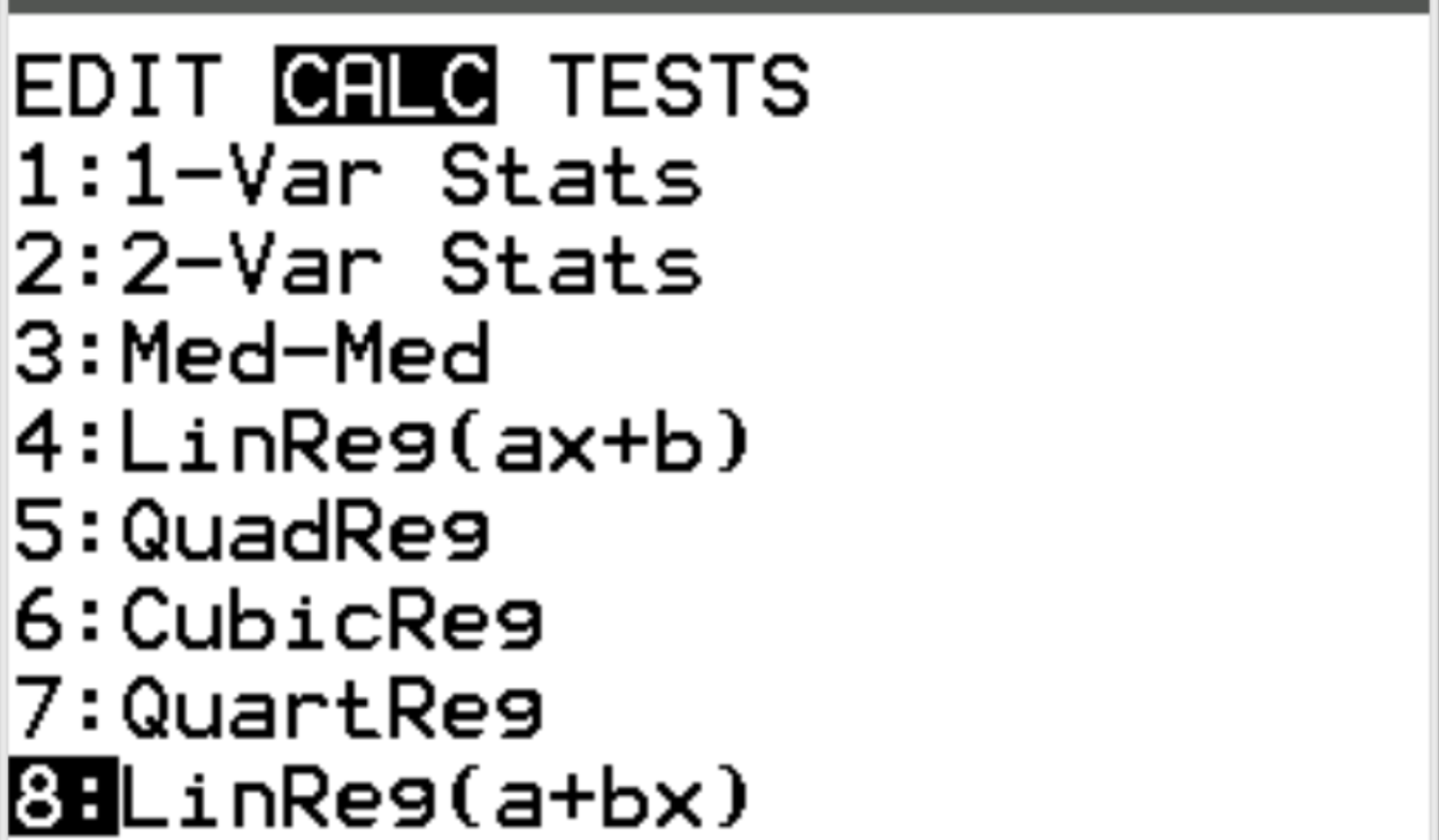 Correlation coefficient on a TI-84 calculator