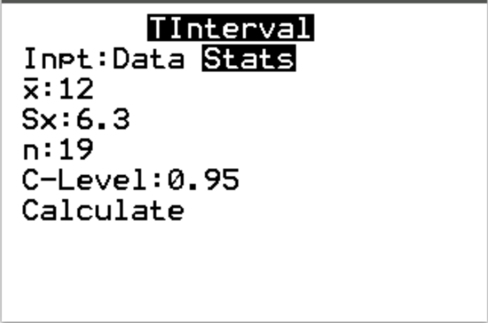 T confidence interval on TI-84 calculator