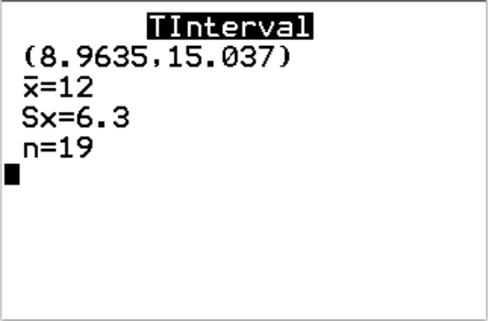 Confidence interval interpretation on TI-84 calculator