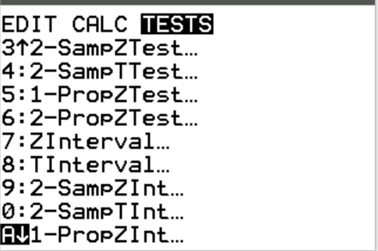 1 proportion confidence interval on TI-84 calculator