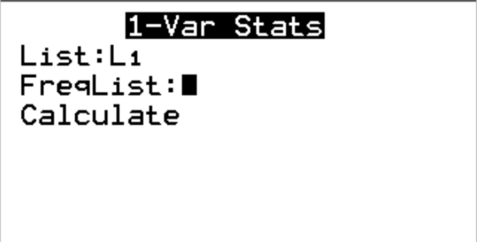 1-Var stats on TI-84 calculator