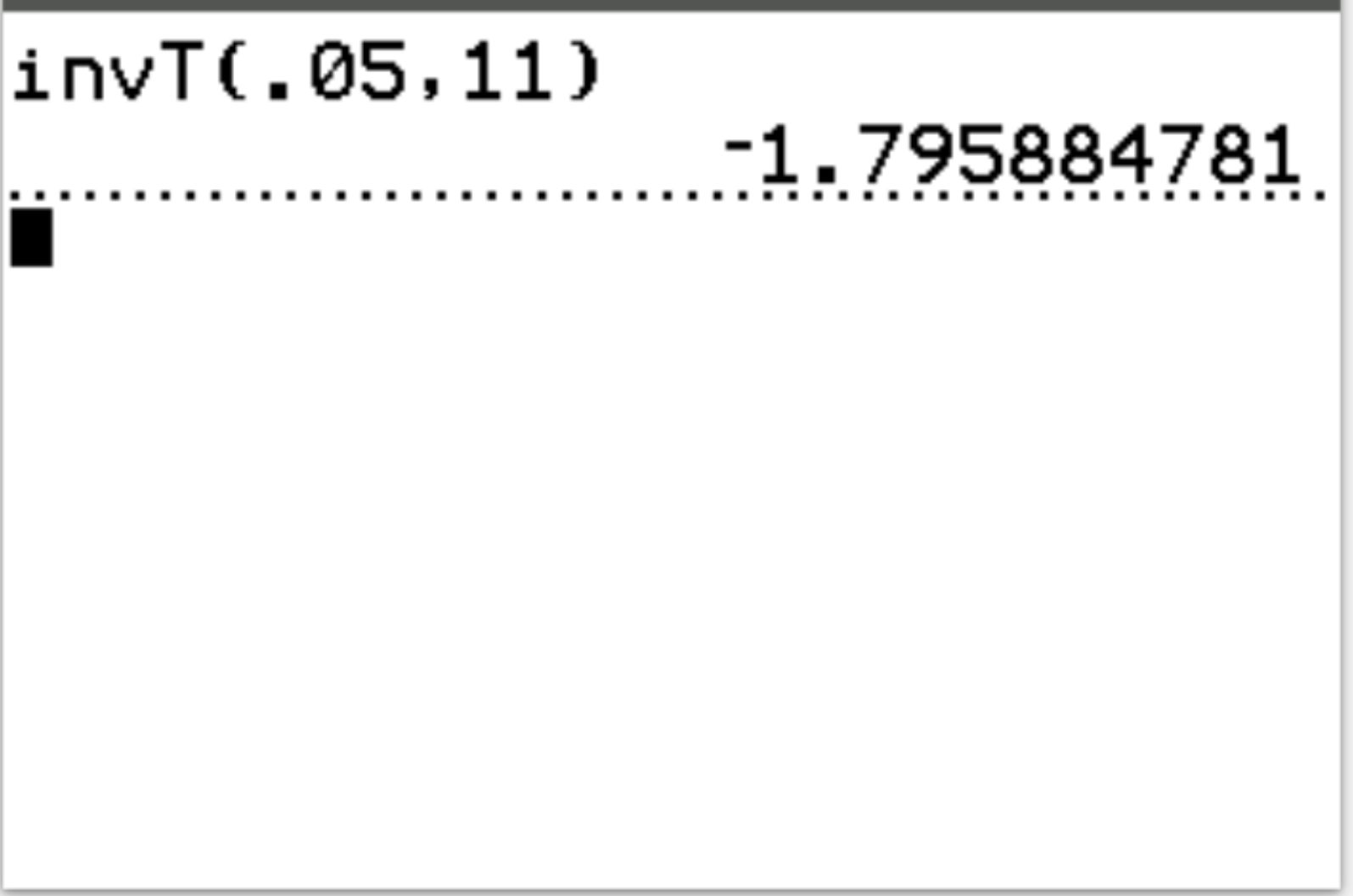 T critical value for left-tailed test on TI-84 calculator