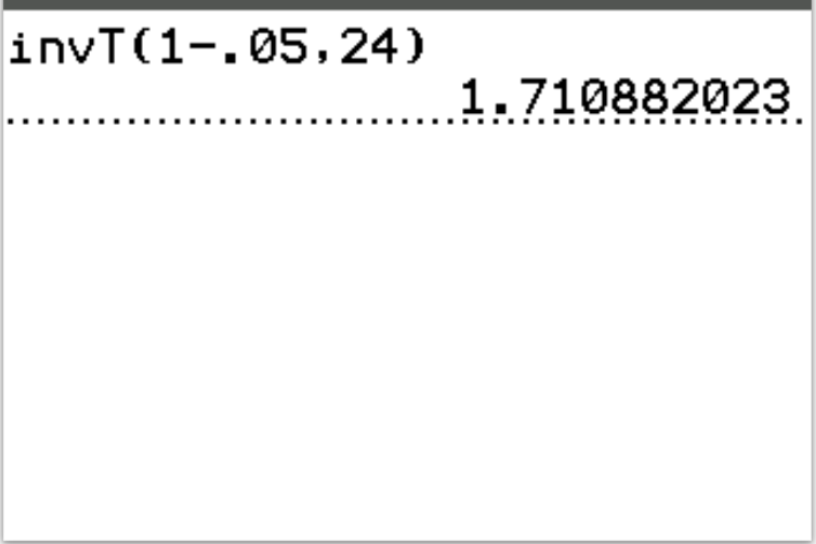 T critical value for a right-tailed test on a TI-84 calculator