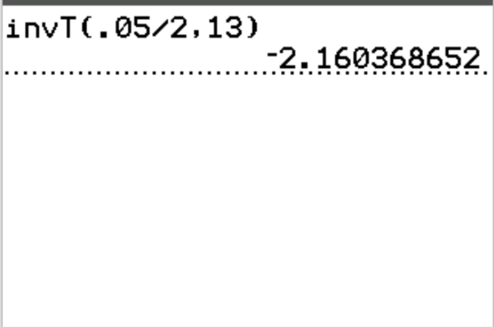 T Critical value for a two-tailed test on a TI-84 calculator