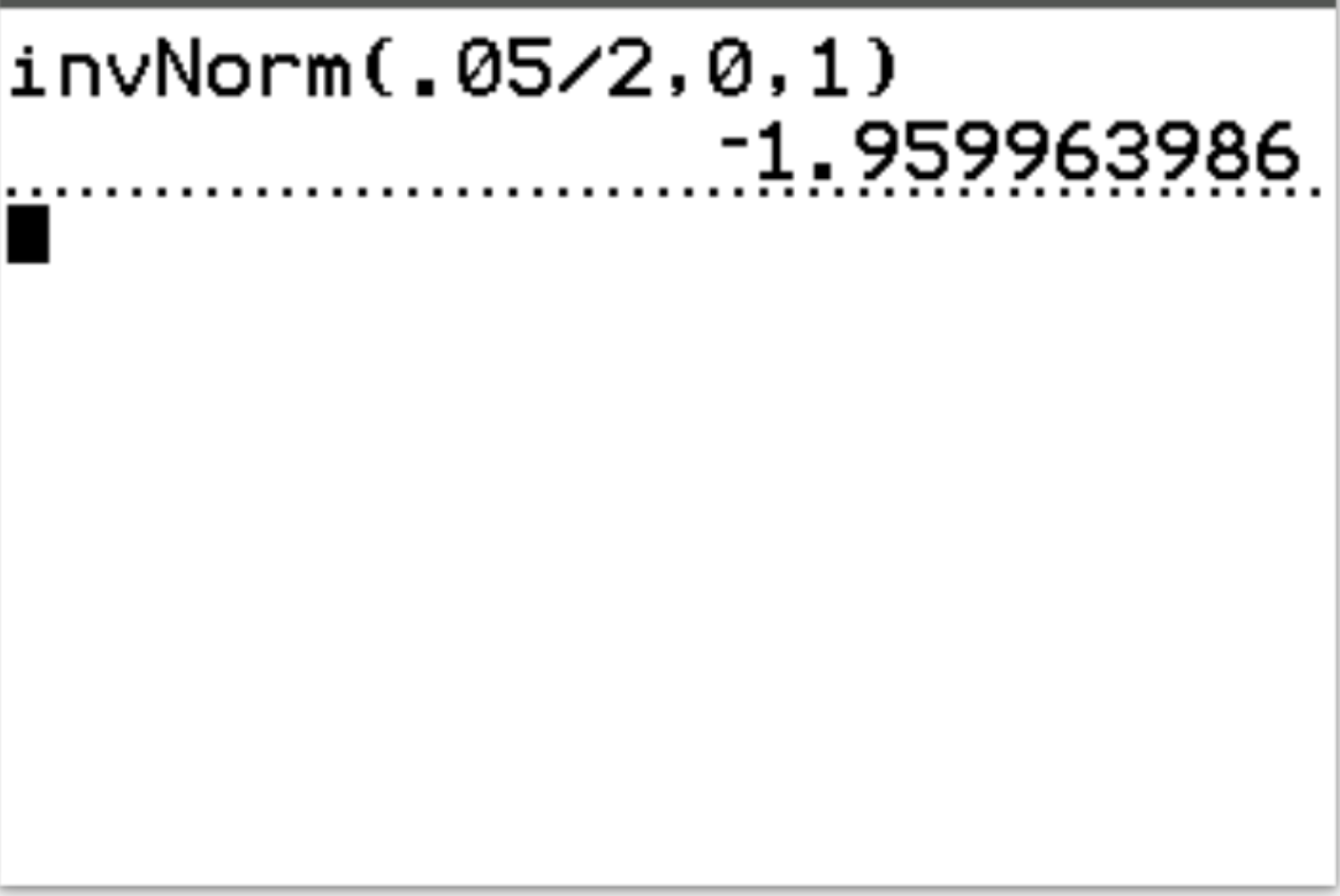 Z critical value for two-tailed test on TI-84 calculator