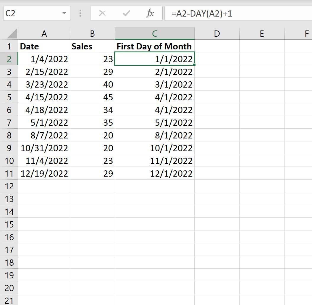 how-to-get-first-day-of-month-in-excel-with-examples-online-tutorials-library-list