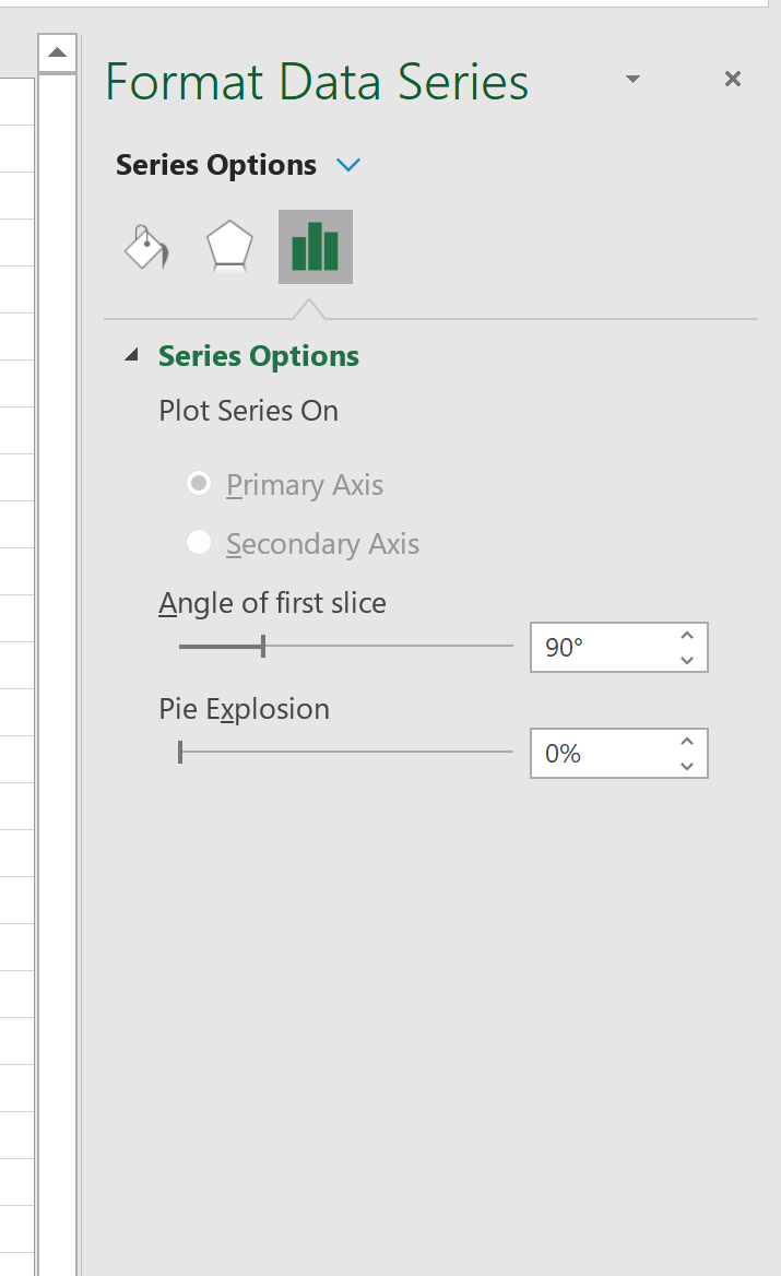 Rotating slices of a pie chart in Excel